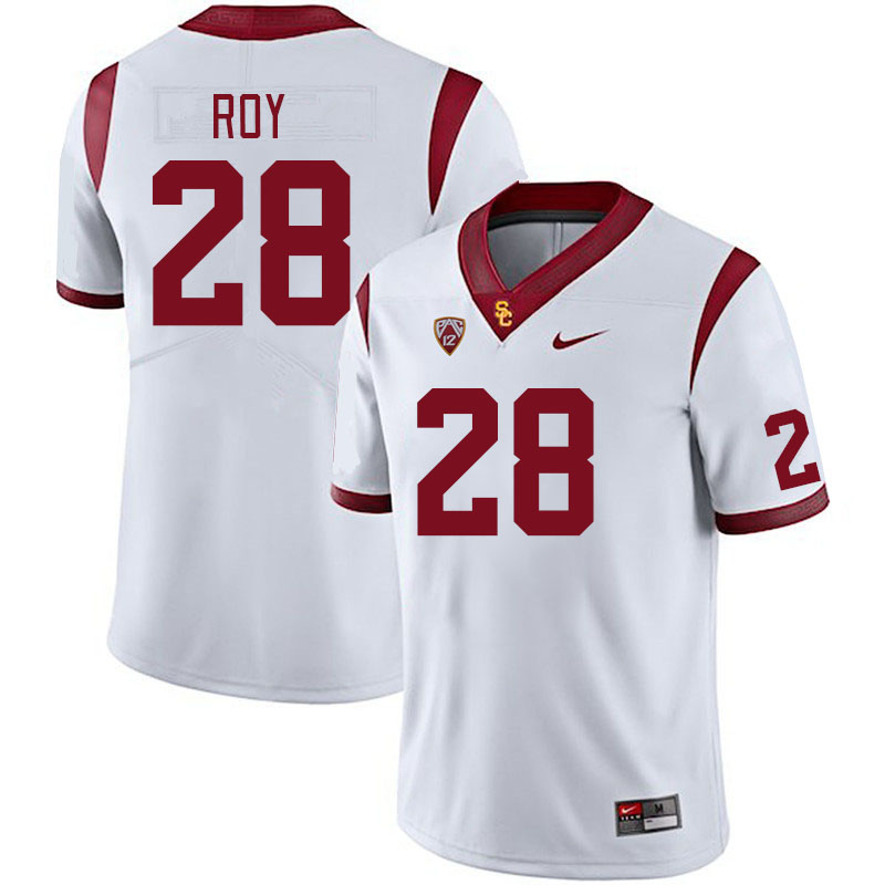 Men #28 Gage Roy USC Trojans College Football Jerseys Stitched Sale-White